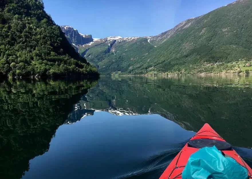calm fjord kayak